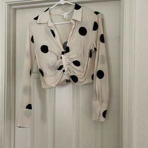 NWOT H&M Polka Dot Crop Top Size M